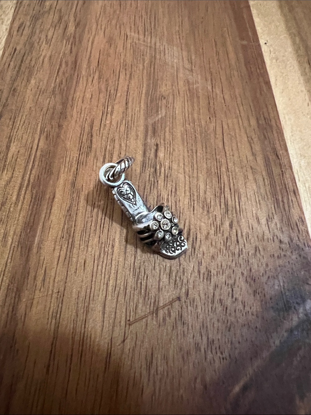 Silver Floral high heel Charm Pendant - Silver